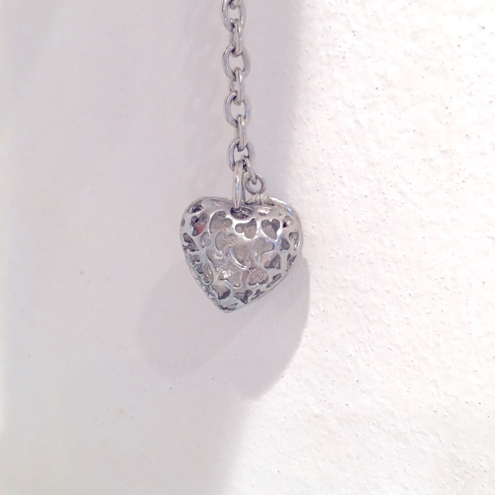 Sparkling Silver Heart Necklace with Crystal Pavé - Picture 9 of 11